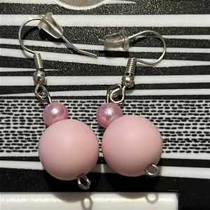 Homemade Light Pink Bubble Earrings
